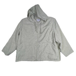 J'Envie Shirt Womens 16 Hoodie Zip Up Basic Neutral Minimalist‎ Casual Lagenlook
